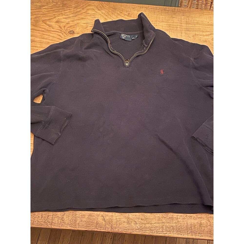 Polo Ralph Lauren Quarter Zip Blue - Size L Mens Navy Blue